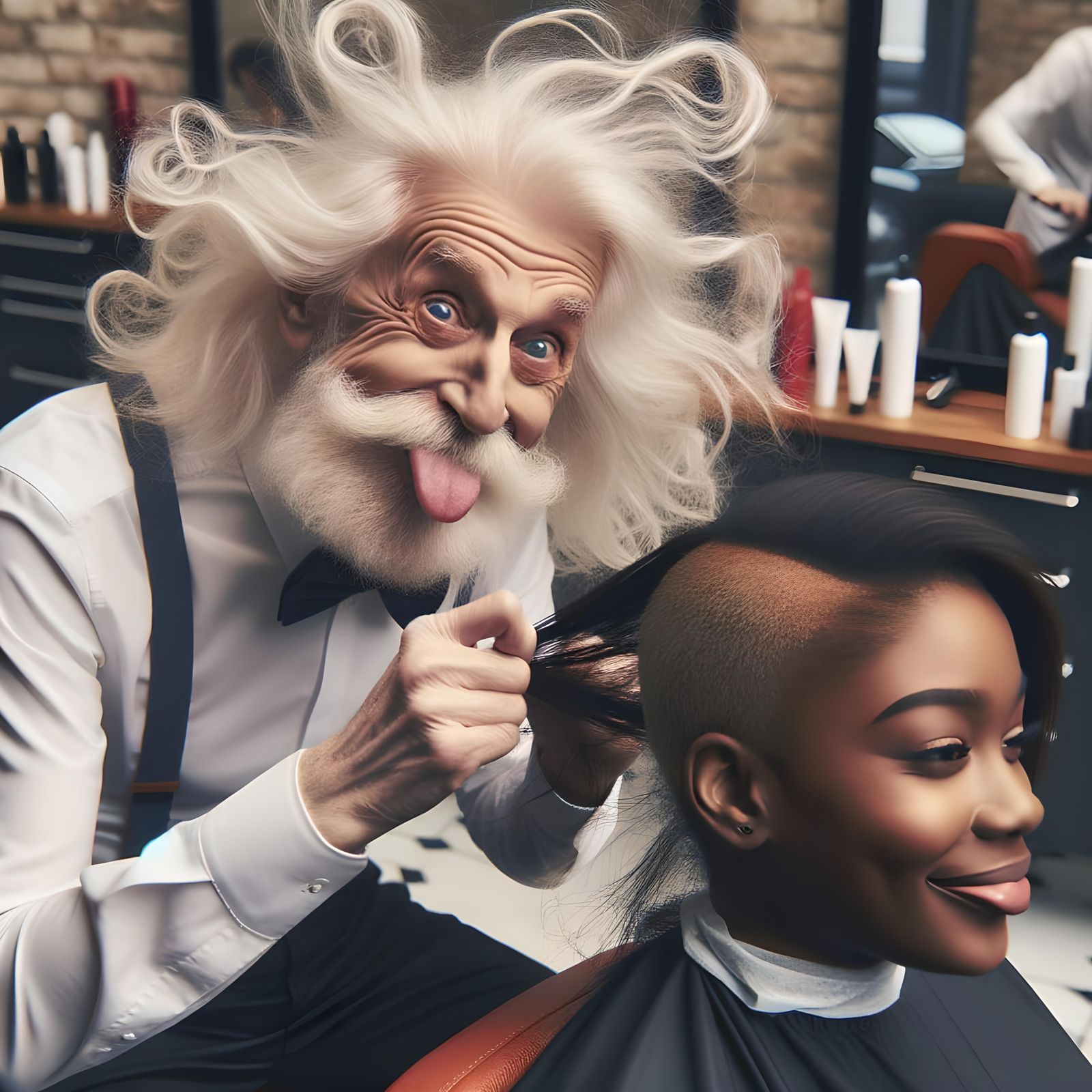 Albert Einstein as a Hair Stylist, if His Theory of General Relativity Didn't Work Out