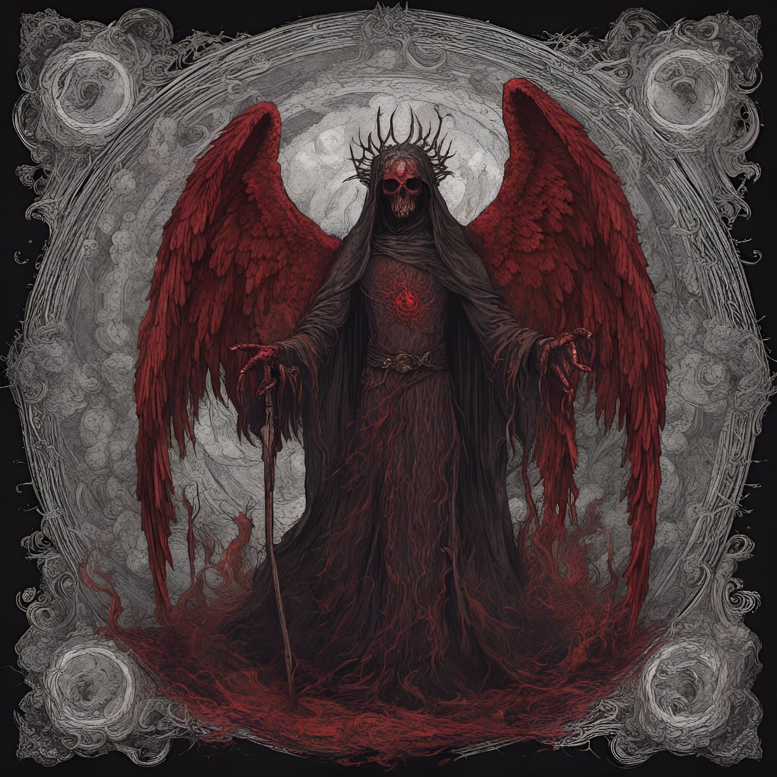 the dead hate angel of death  princes of hell Mystic red fog...