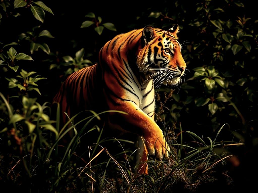 Tiger in Serene Jungle Twilight