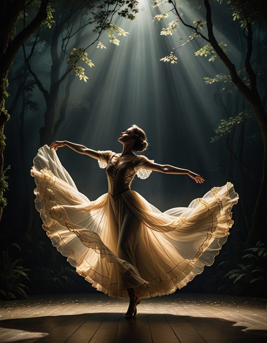 Elle danse en rêve,
Lumière et ombre s'unissent,
Mystère en éveil.  by @Kal Luir