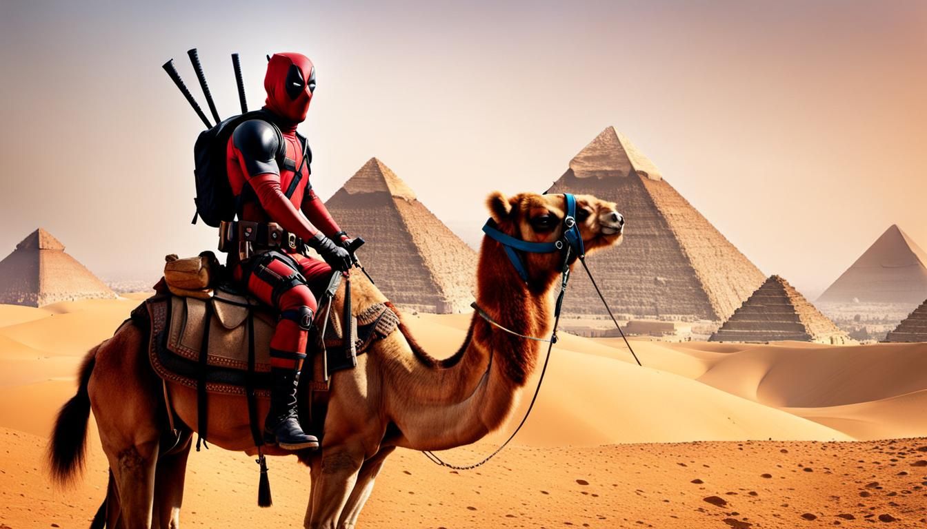 Deadpool Egyptian Vacation  by @EmBee