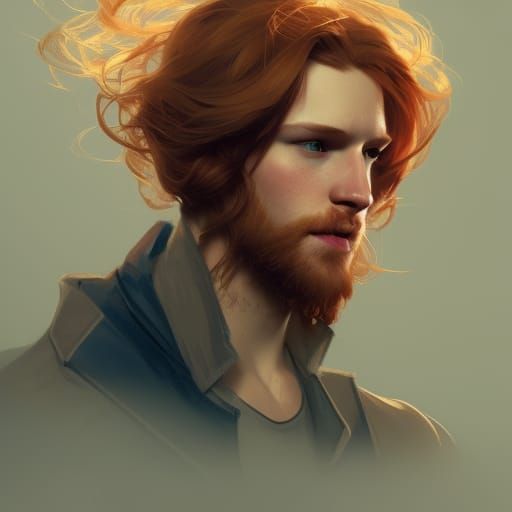 beautiful young man, long ginger hair - AI Generated Artwork - NightCafe  Creator