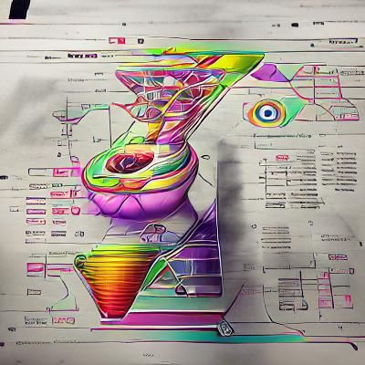 colorful technical drawing of psychedelic inspiration Behance HD