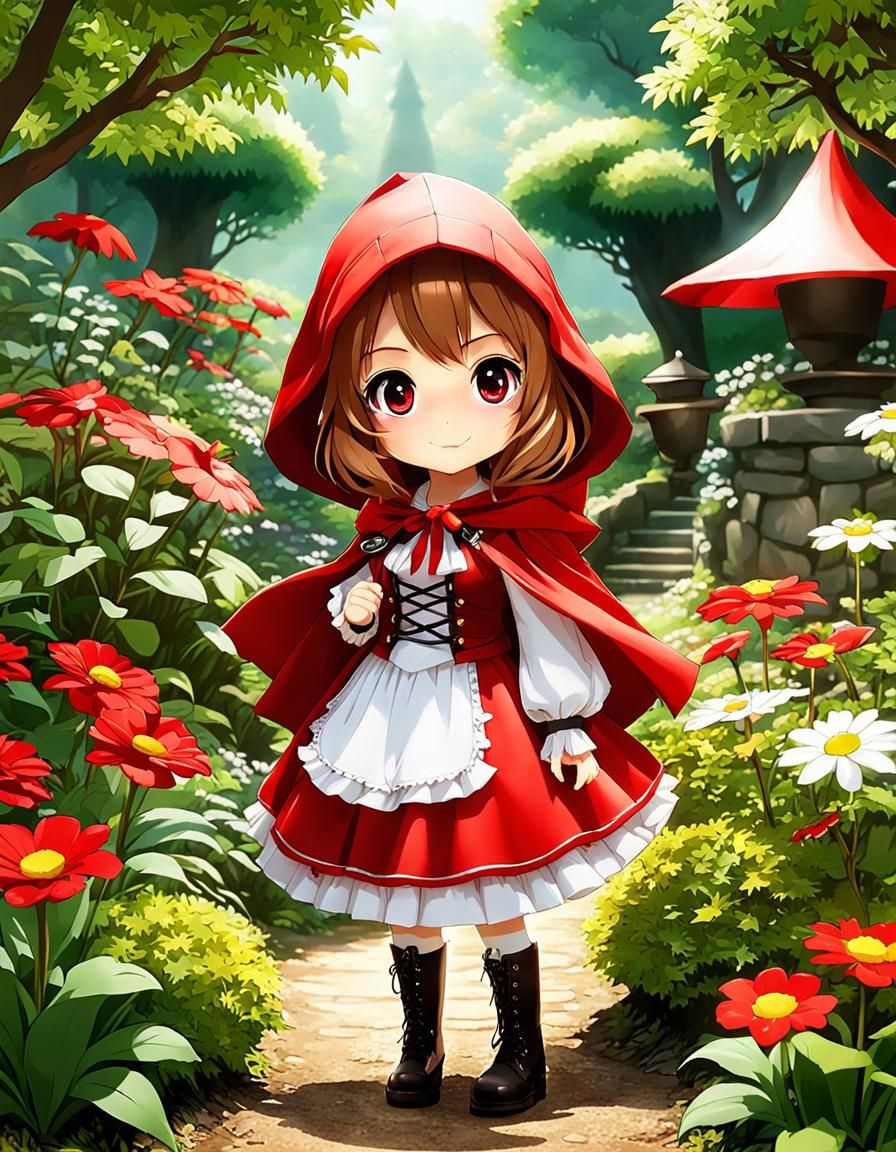 The Little Red Riding Hood Chibi. - Ai Generated Artwork - Nightcafe 