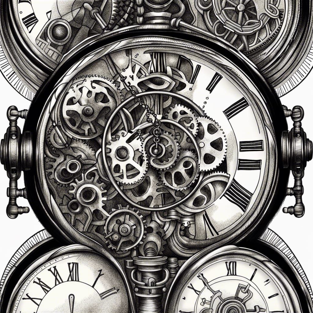 Time's Symphony: The Vintage Watch in Monochrome - AI Generated Artwork ...