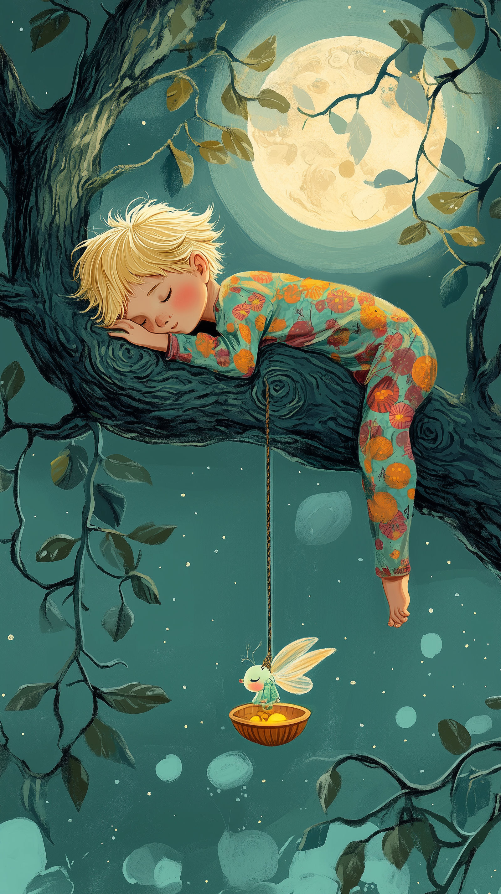 Asleep under the magical moon