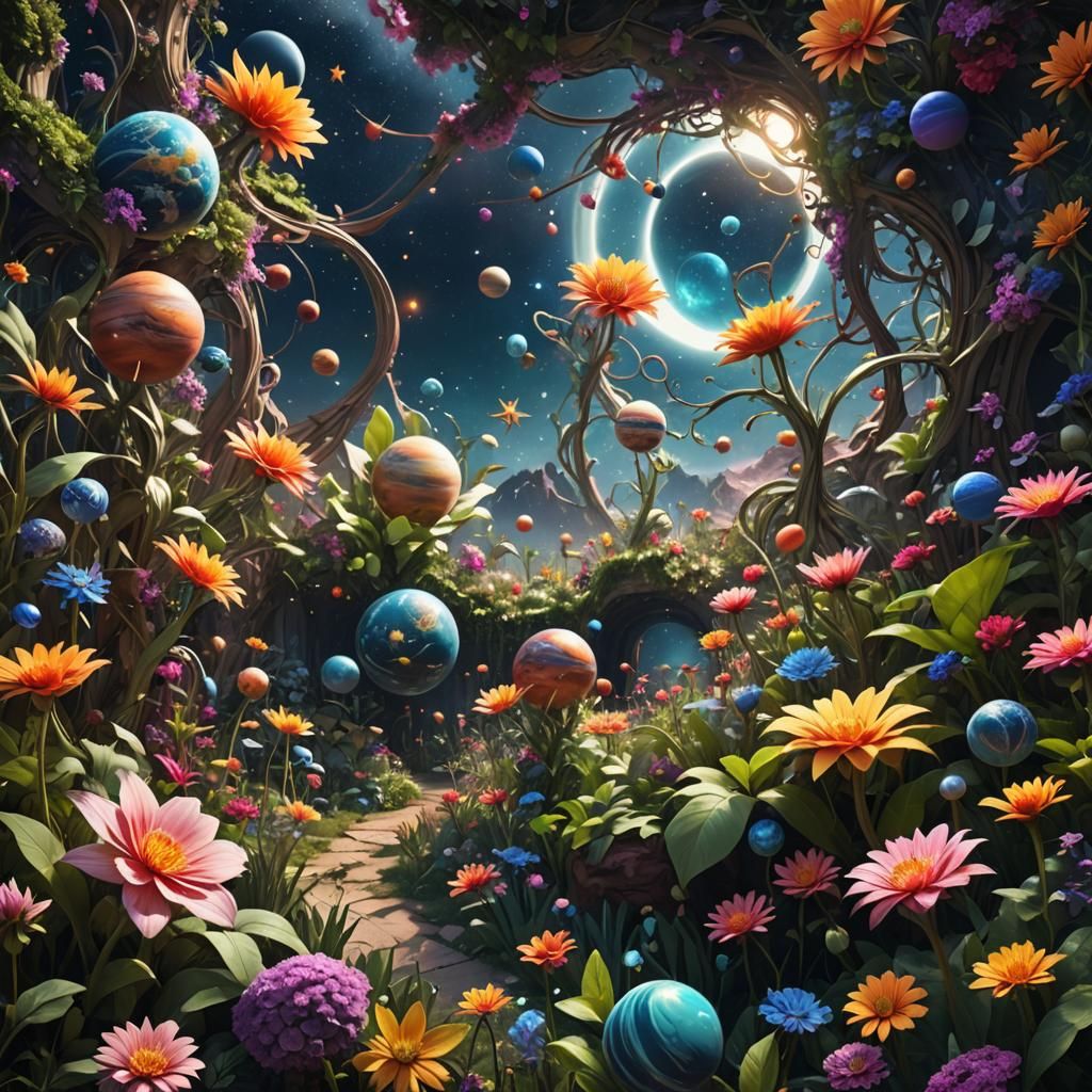 Galactic Garden
"Design a cosmic garden with planets bloomin...