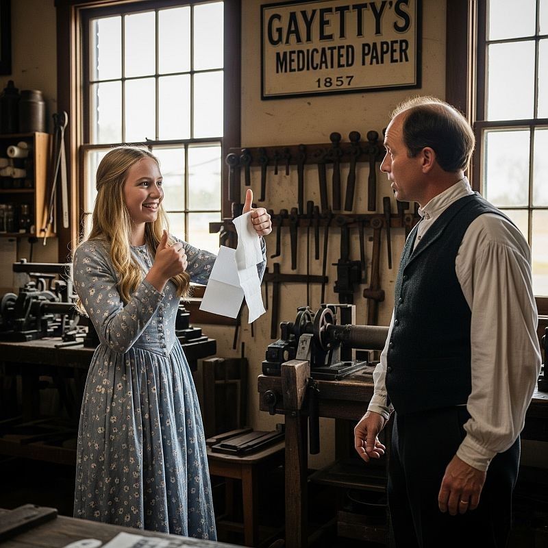 Meeting with Joseph Gayetty, inventor of toilet paper around...