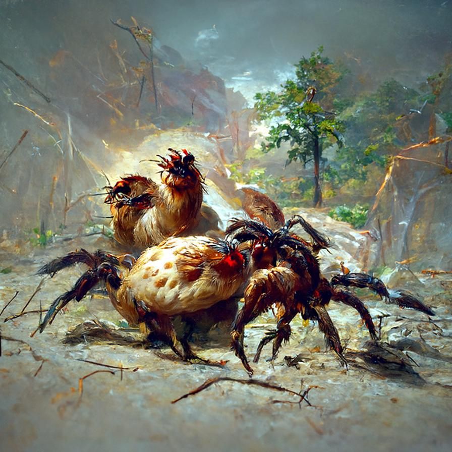 Chicken Arachnids 8K By Asher Brown Durand