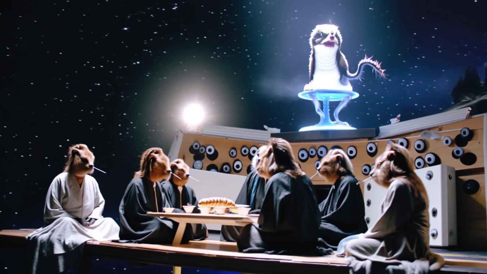 In a post-apocalyptic IKEA floating through deep space, a council of telepathic capybaras in wizard robes argues over th...