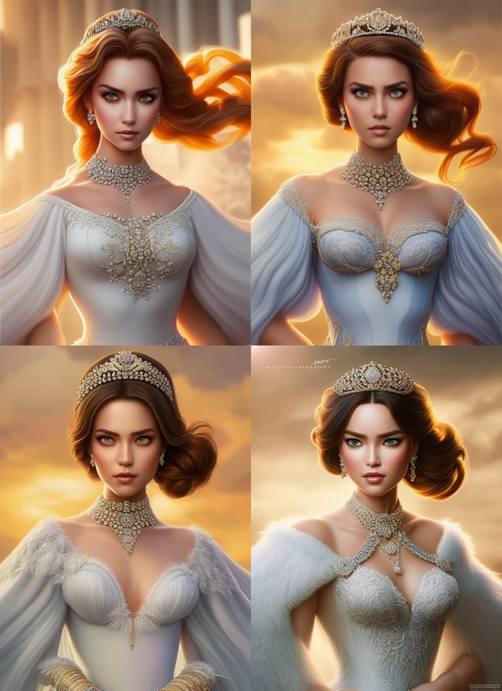 insanely detailed Full-body color portrait of gorgeous Princ...