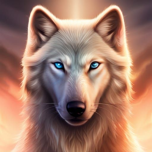 female wolf with blue eyes