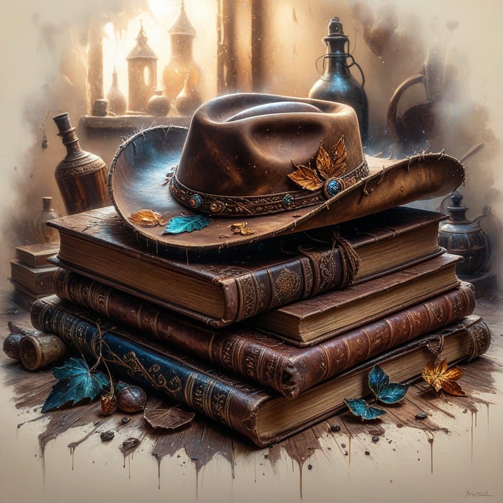 Cowboy Hat & Books 🤠📚