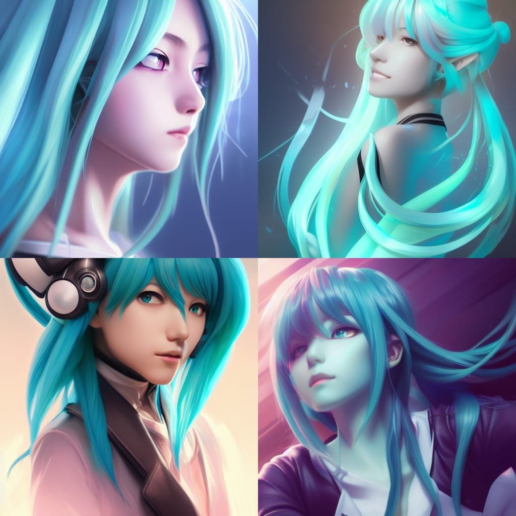 Blue haired girl