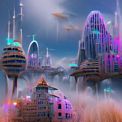 Sci-fi Fantasy City - AI Generated Artwork - NightCafe Creator