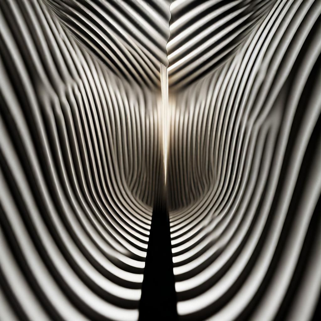 Light waves passing through a double slit wall into infinity