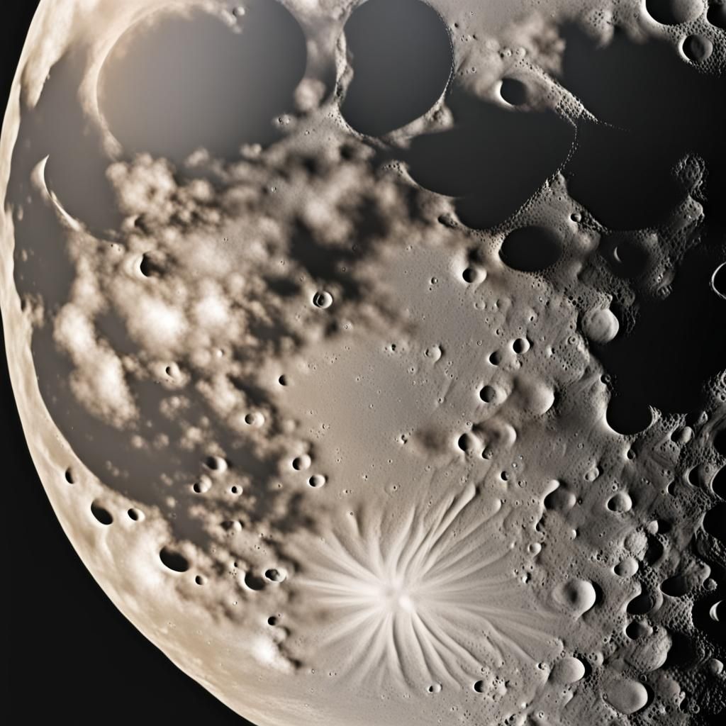 Close up view of the moon