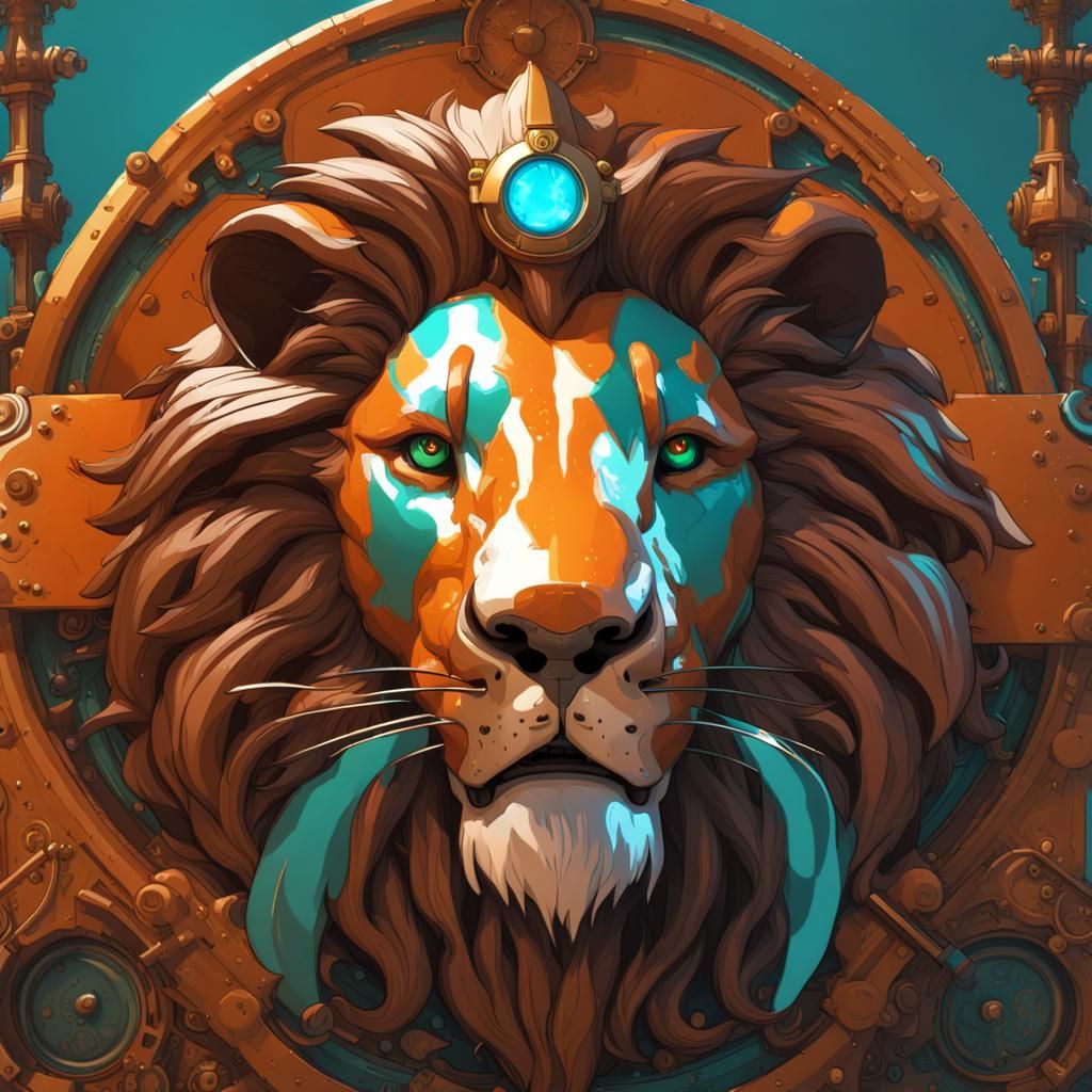 A steammpunk lion