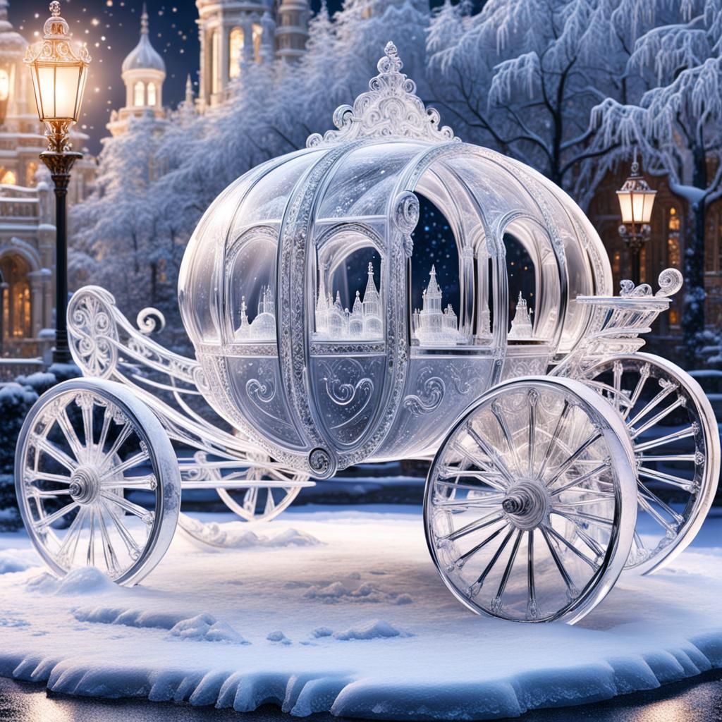 ice sculpture of the cinderella carriage  by @Mino