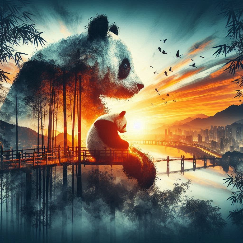 double exposure beautiful fantasy portrait landscape..