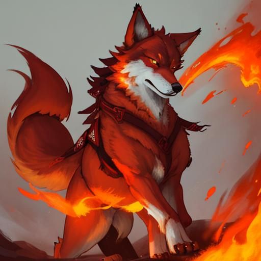 fiery wolf 7 - AI Generated Artwork - NightCafe Creator