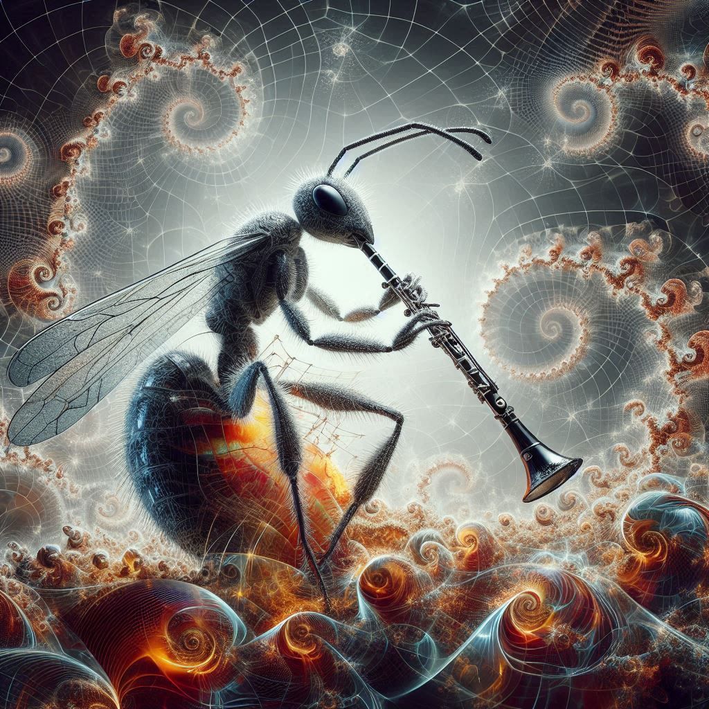 Ant playing oboe