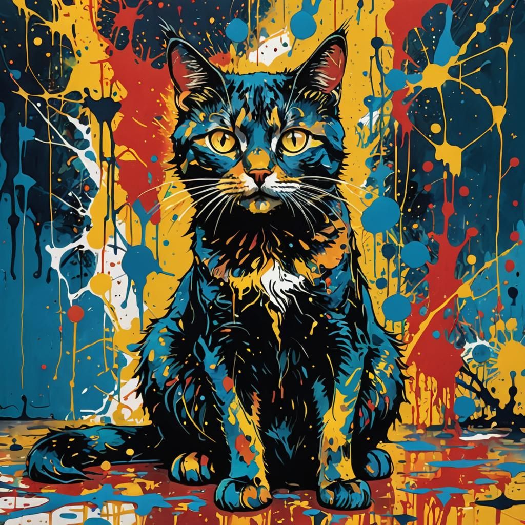 Ink Splatter Kitty   by @Niffy