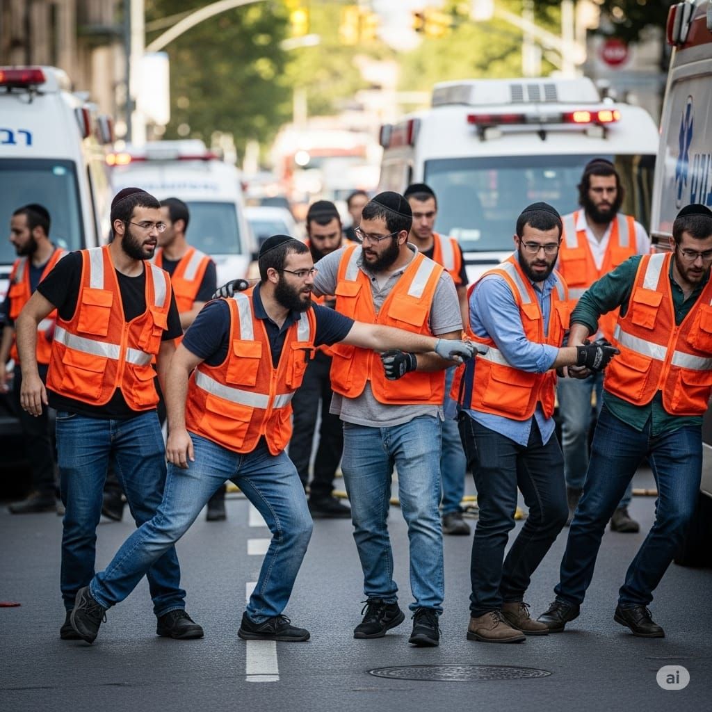 אנשי הצלה עובדים