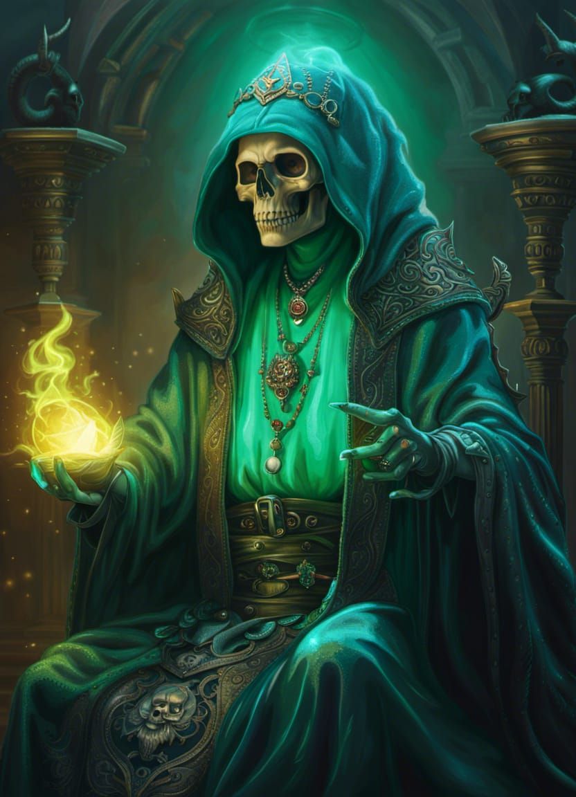 Green necromancer - AI Generated Artwork - NightCafe Creator