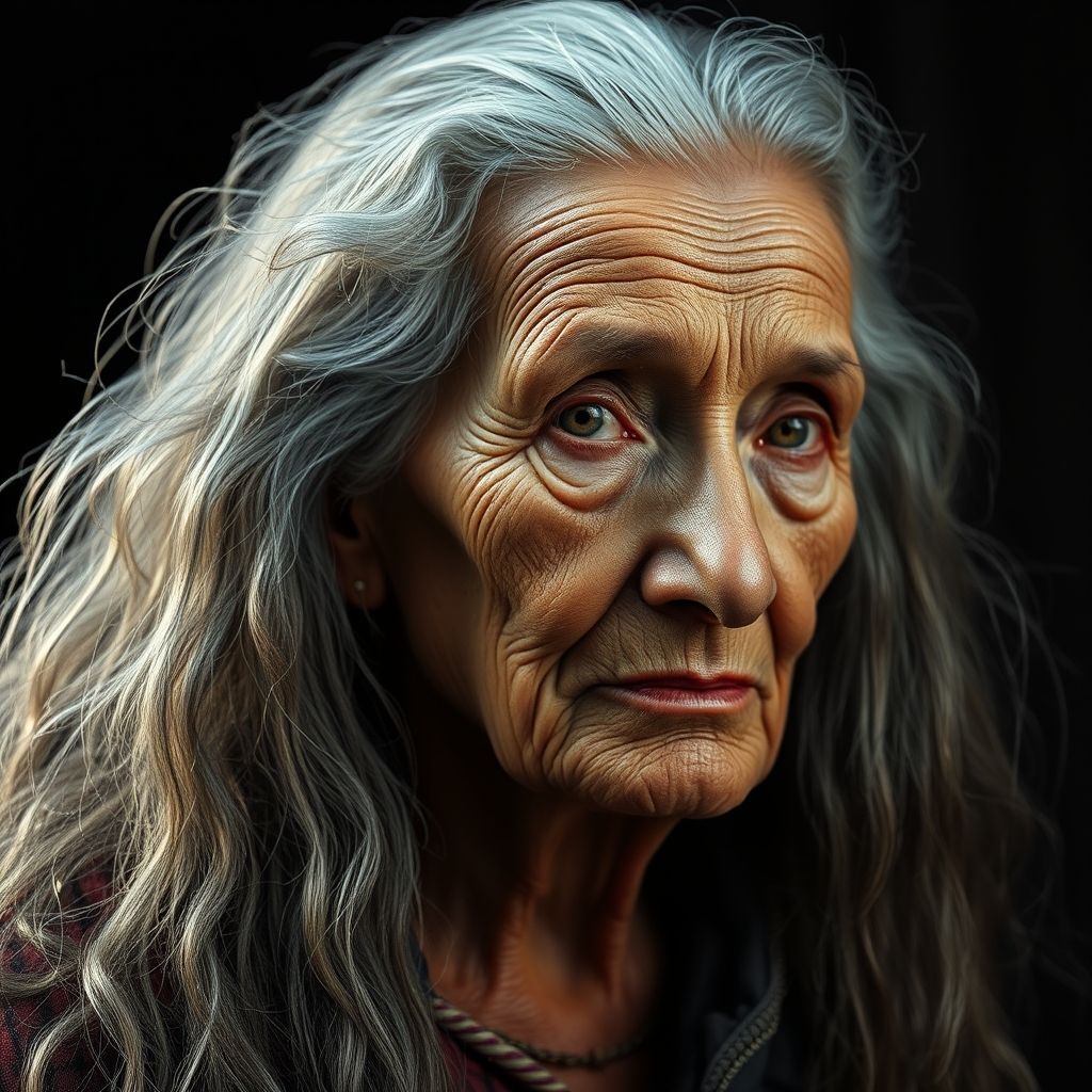 A portrait of a mature woman