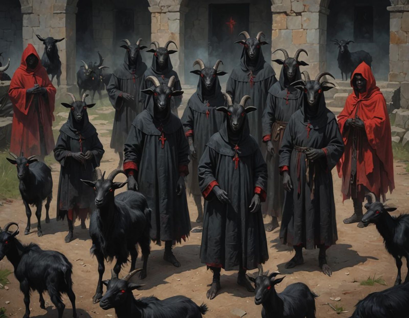 Dark Cult of the Demon Goats - AI Generated Artwork - NightCafe Creator