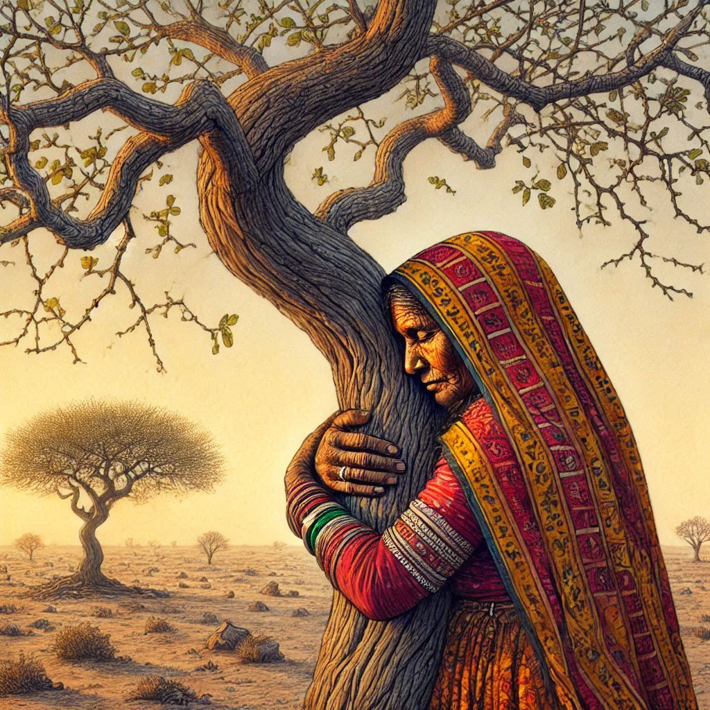 Heroic act of Amrita Devi in year 1730, in Rajasthan