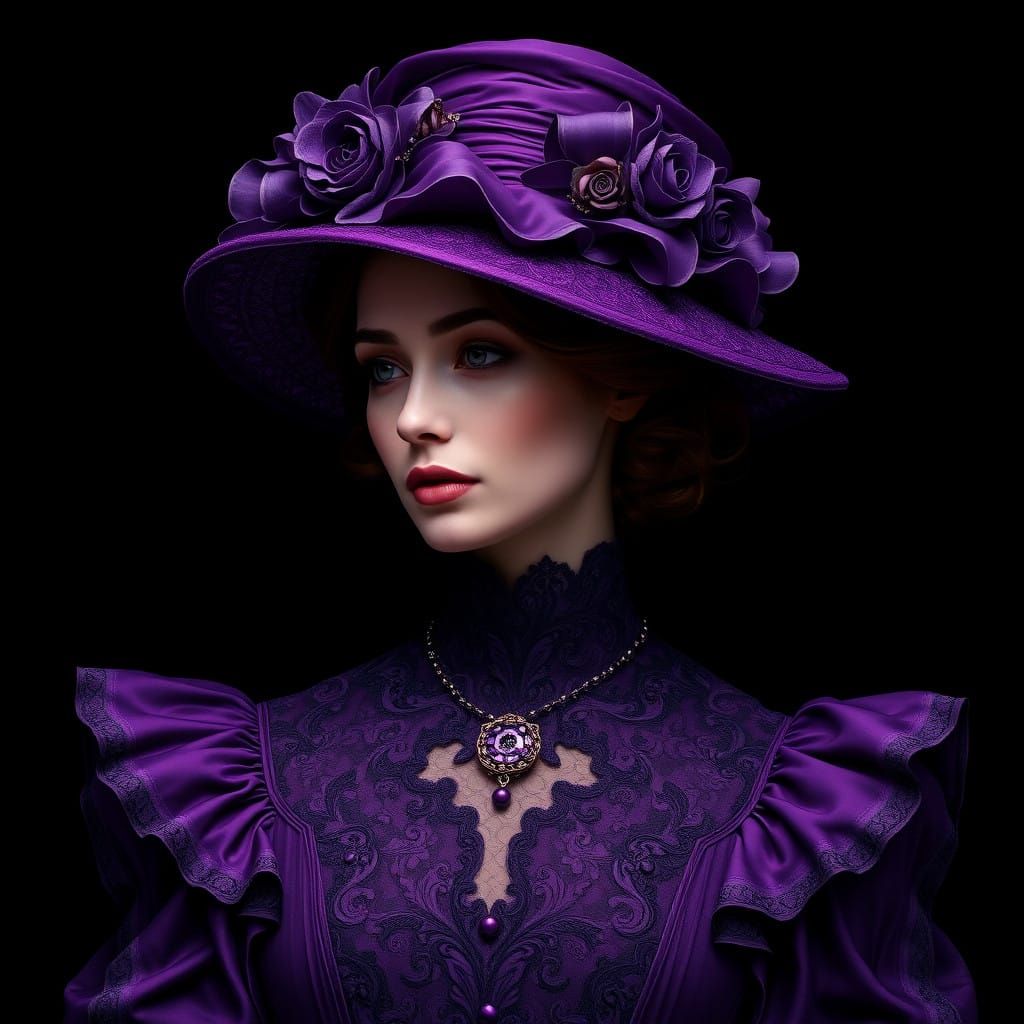 A regal gothic Violet on Black  by @Wavy Dash