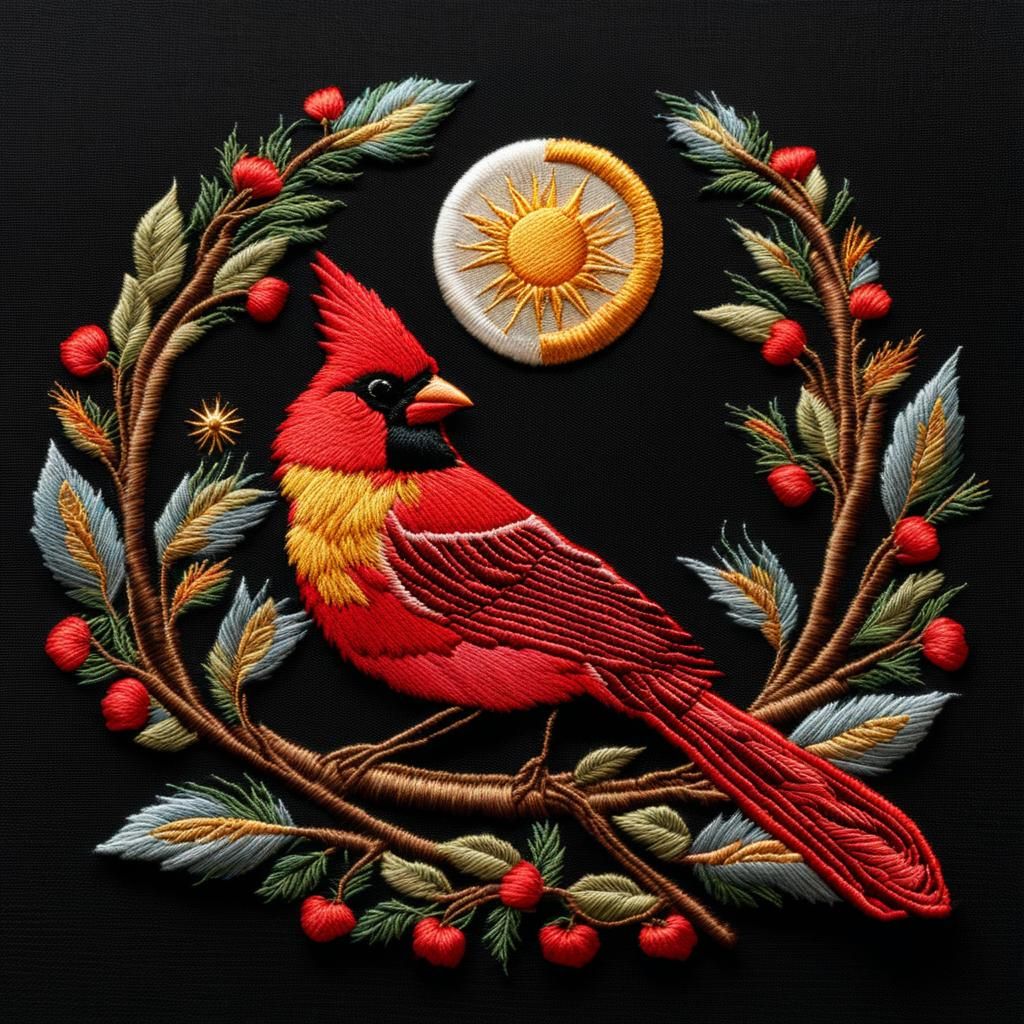 Cardinal Embroidery   by @Sharon B