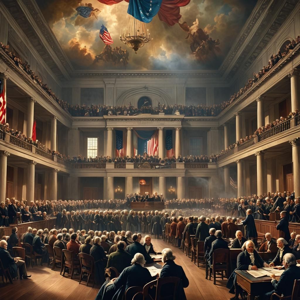 Constitution Hall during the signing of the Constitution in ...