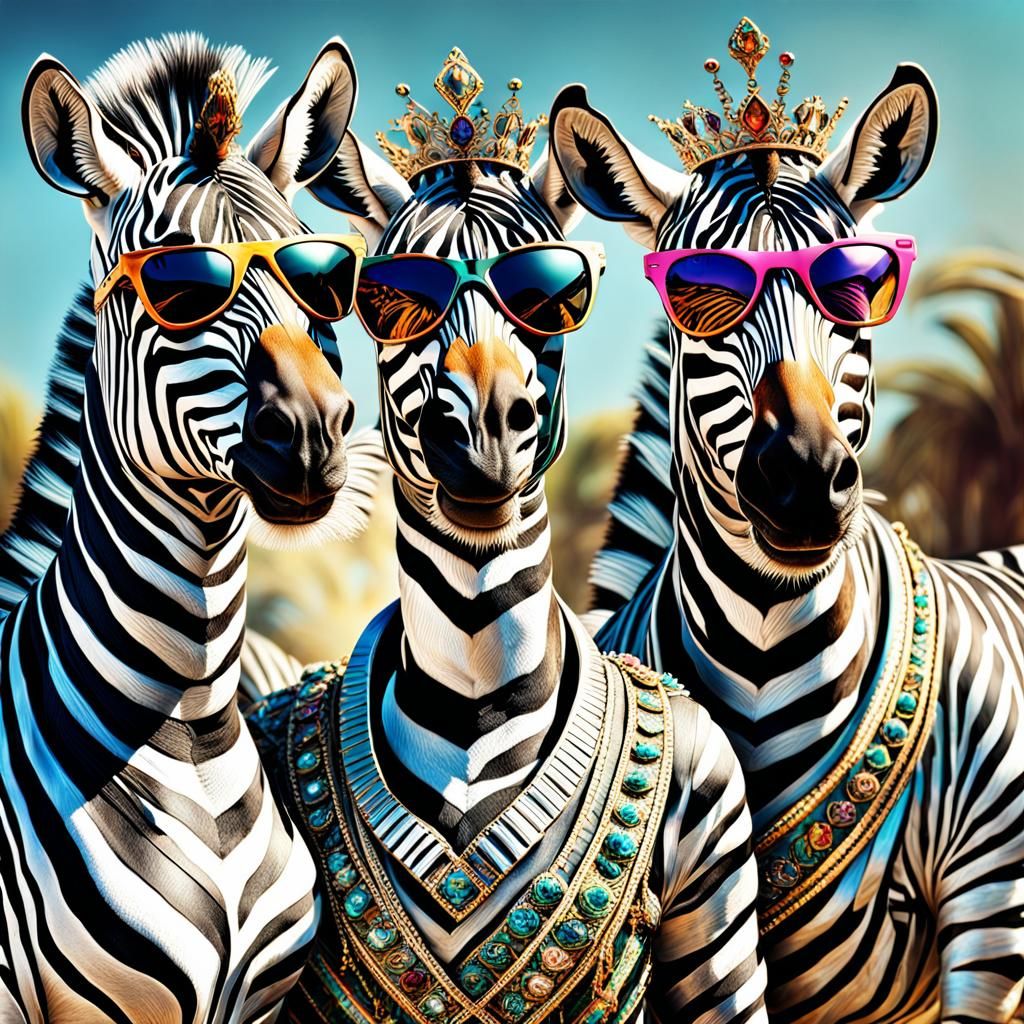 Collective Nouns A Dazzle of Zebras AI Generated Artwork NightCafe Creator
