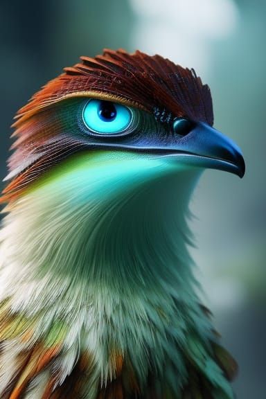 Alien Blue Eye Bird  by @Gameznet