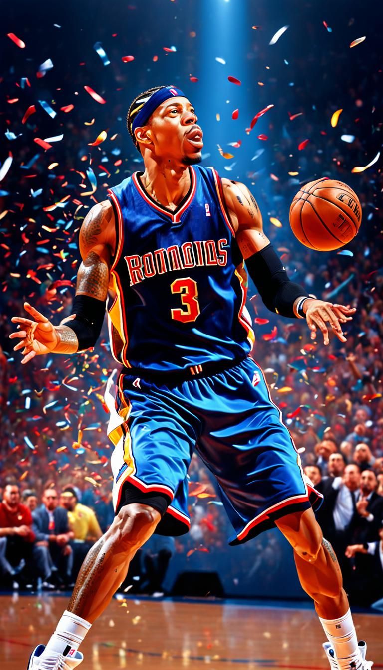 Allen Iverson, Shooting 3 Pointer, Game Winner, Confetti, Bu...