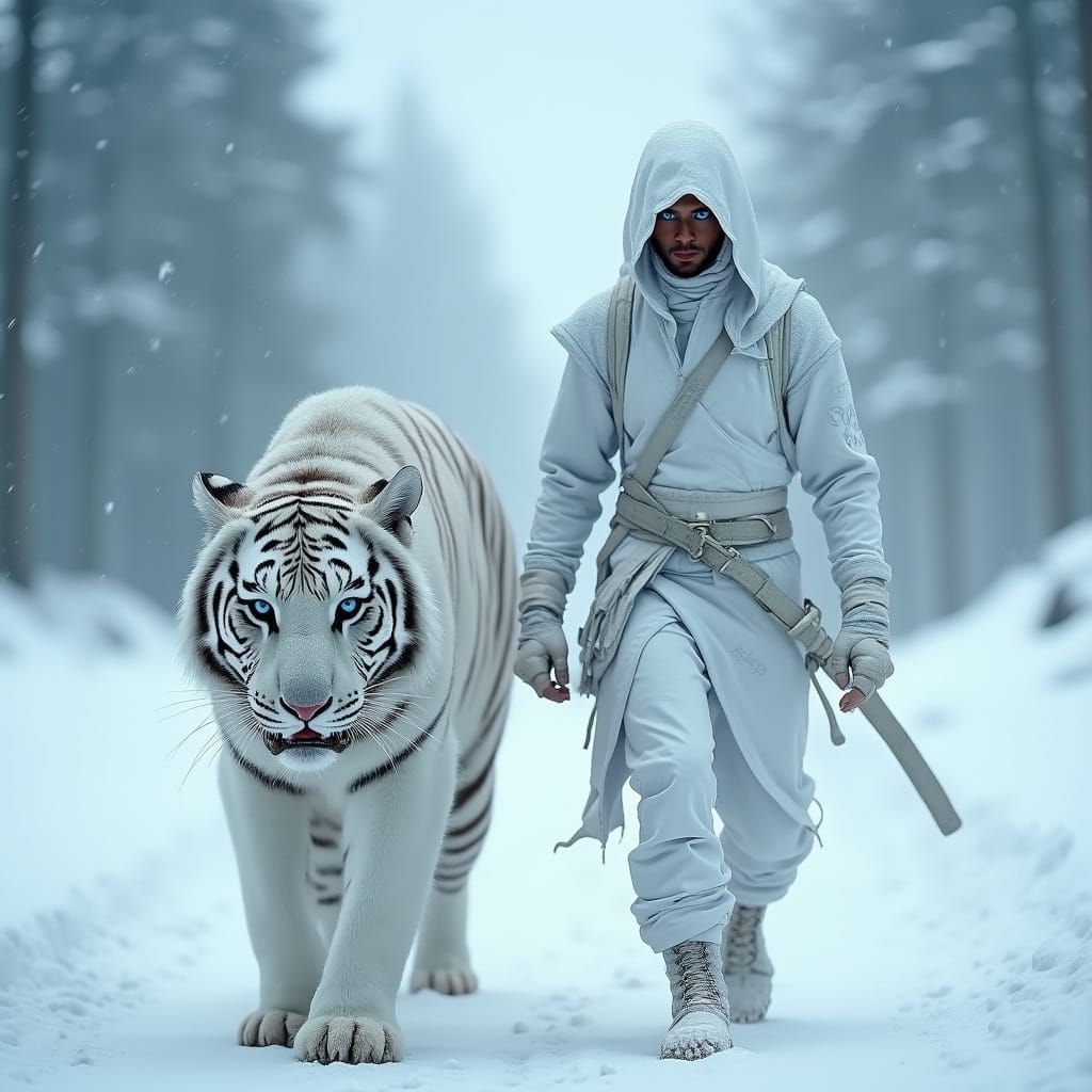 Ninja white tiger   by @Andy