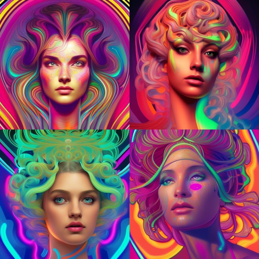 psychedelic pattern background, beautiful, queen, goddess, h...