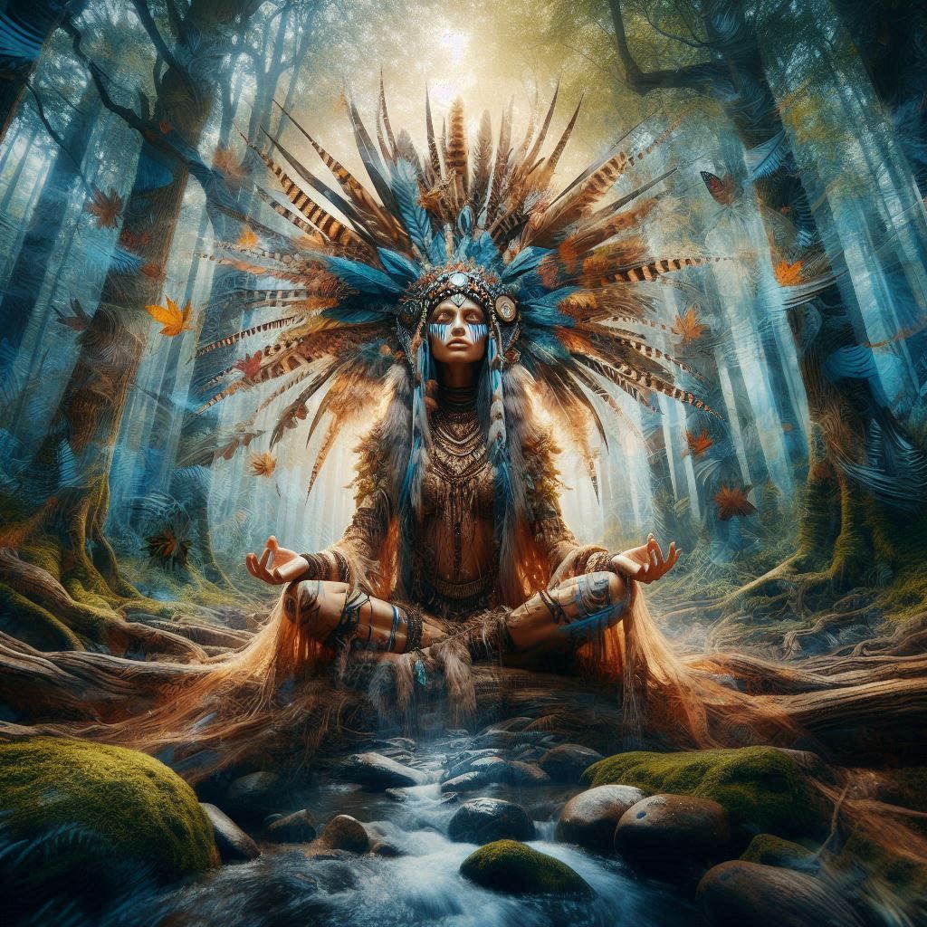 double exposure beautiful fantasy portrait landscape..