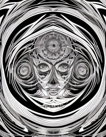 The cosmos in a skull, vector wave function Zentangle 3d shading 8k ...