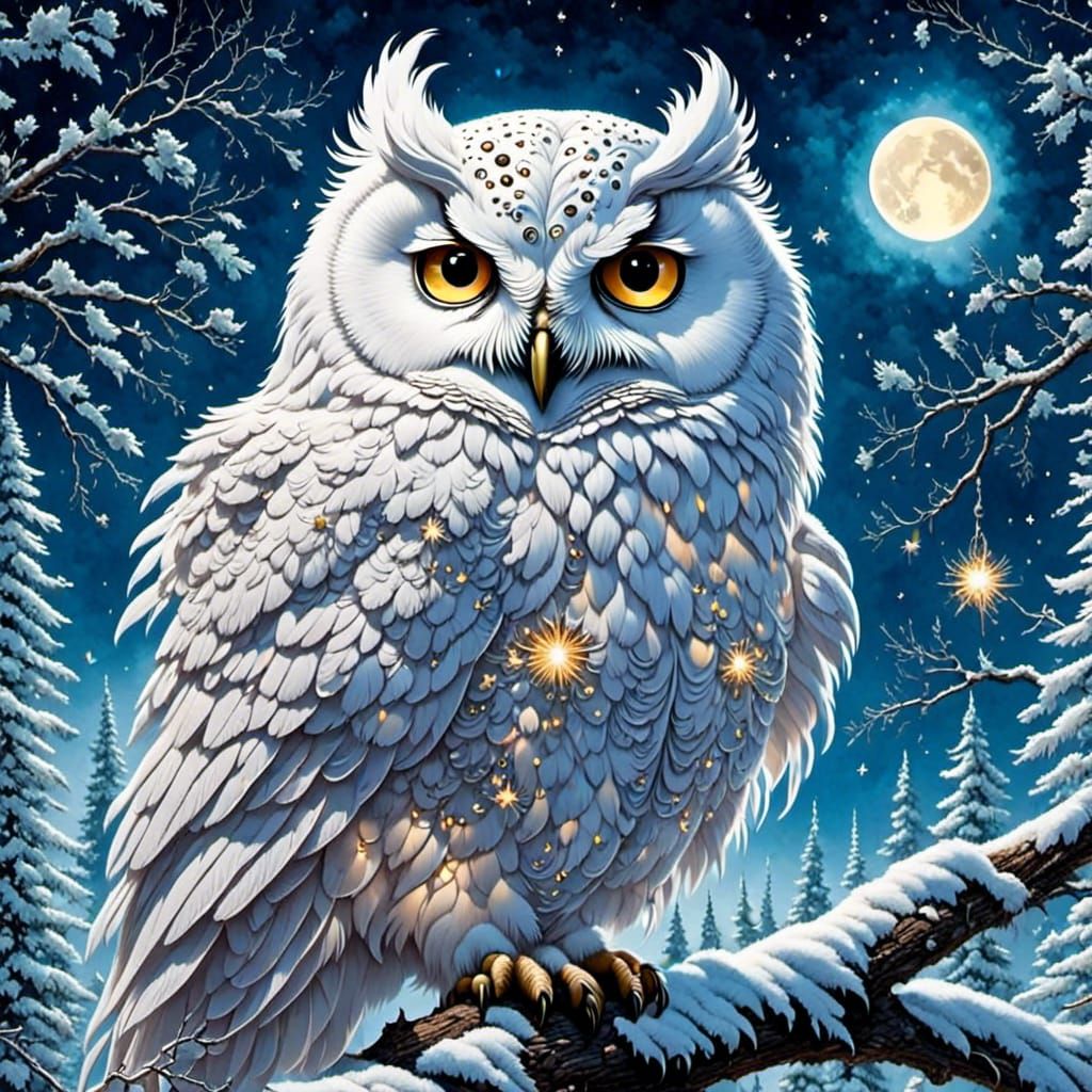 Snow owl - AI Generated Artwork - NightCafe Creator