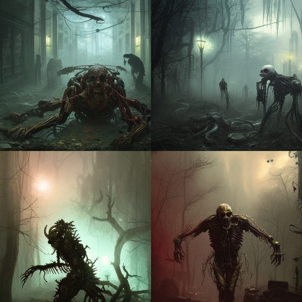 Sinister monsters - AI Generated Artwork - NightCafe Creator