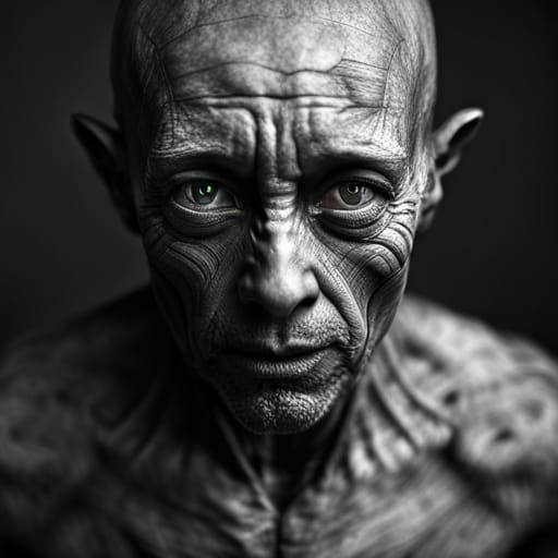 Hooded eye alien creature, Amazingly hyperdetailed Close up ...