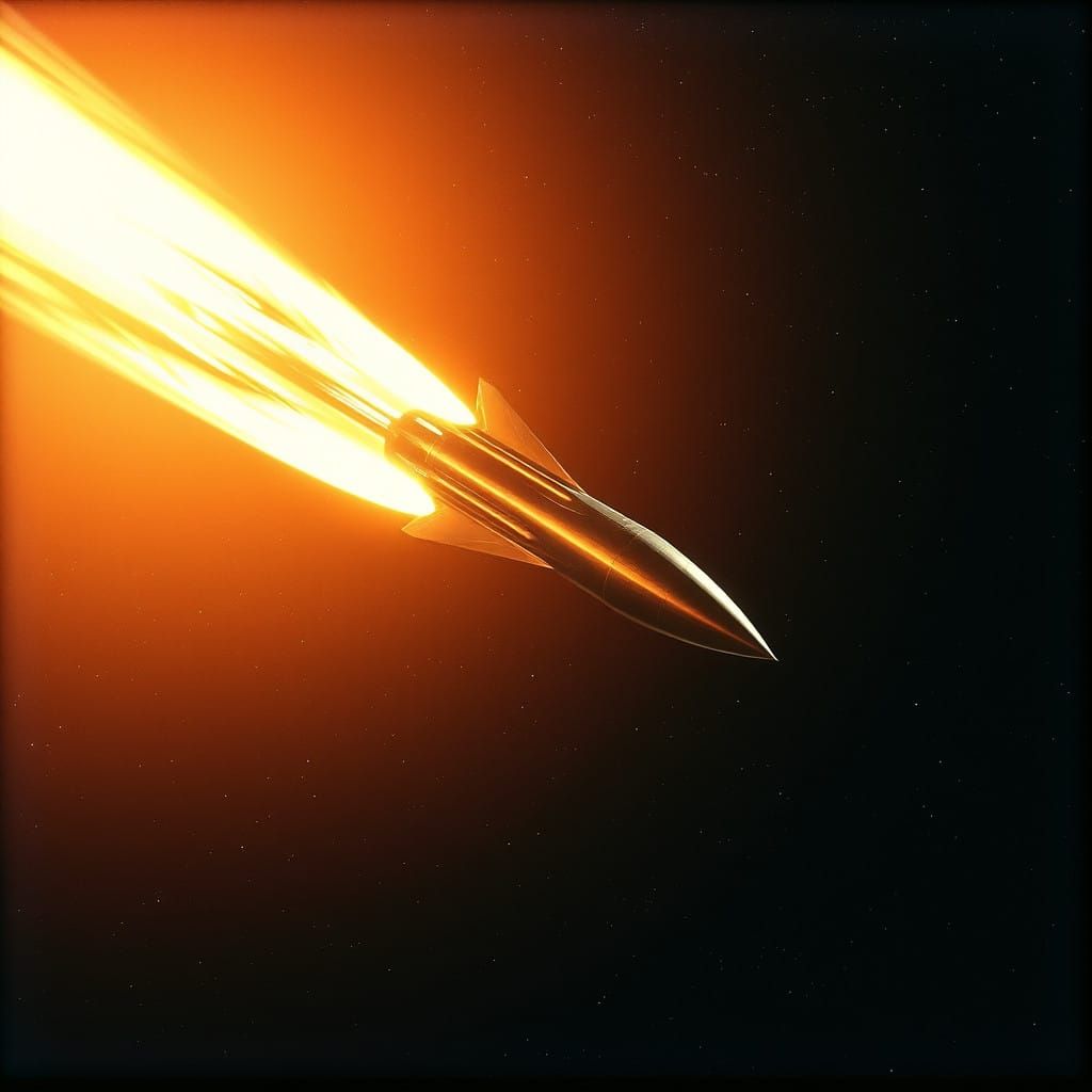 Sleek Rocket Pierces the Stars in Interstellar Space