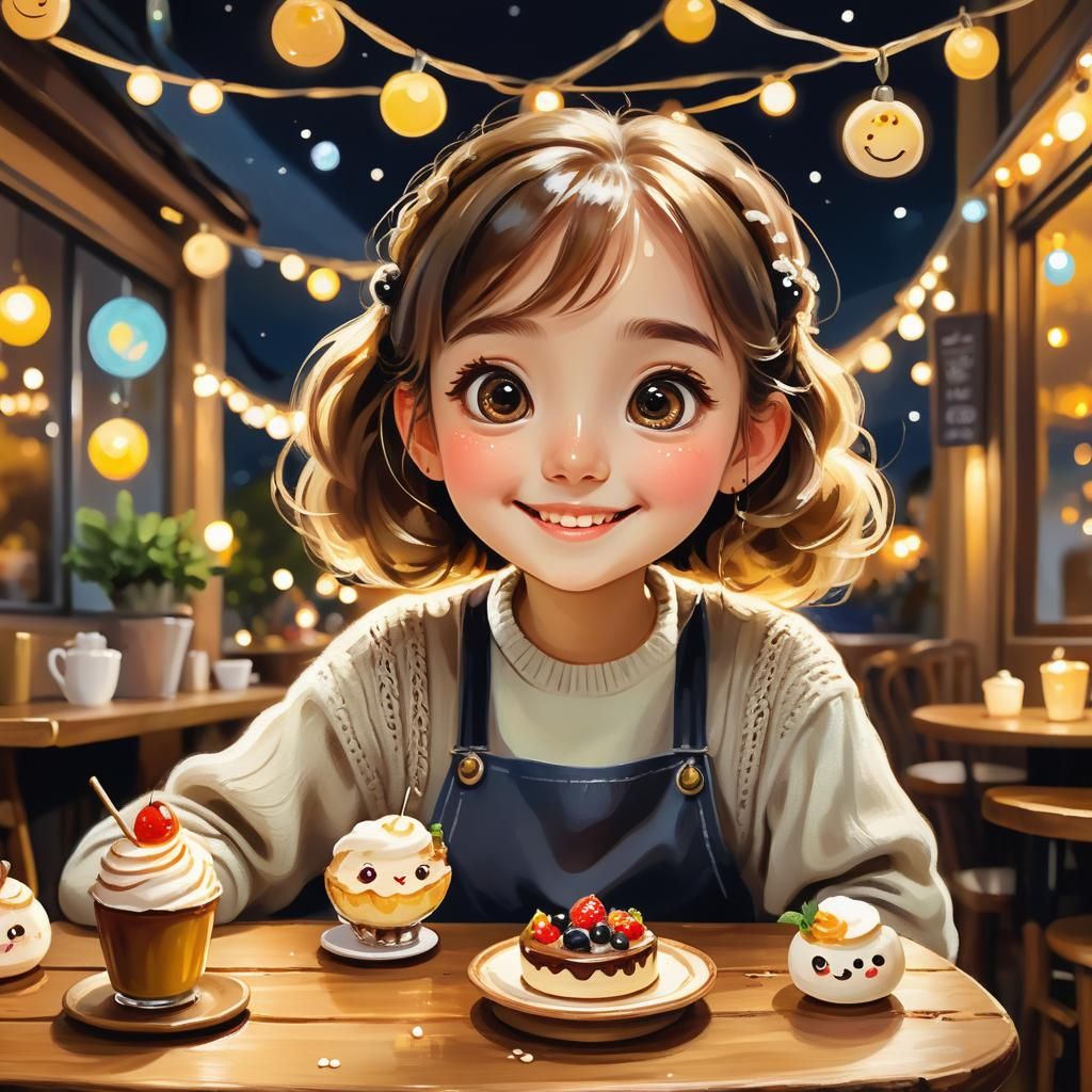 Night café scene