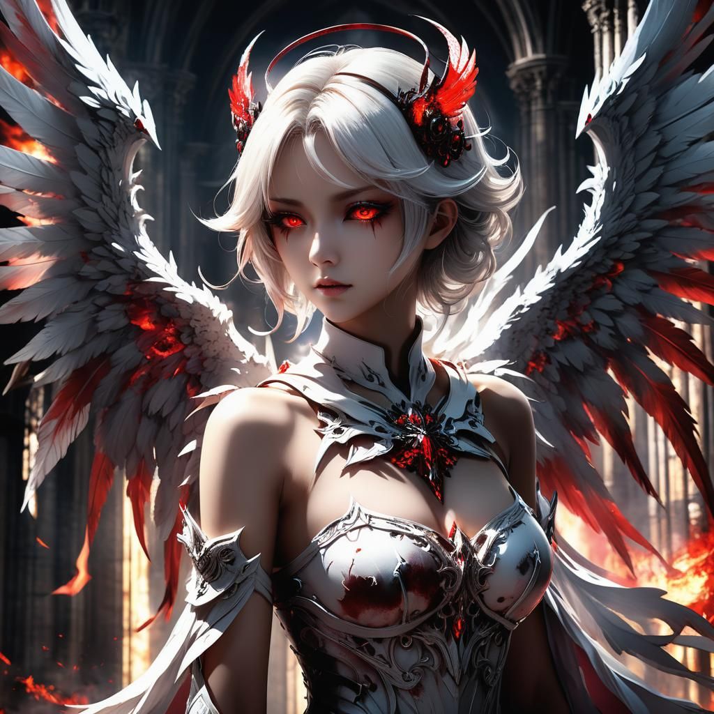 female fallen angel turning evil   by @Kitty_lulu