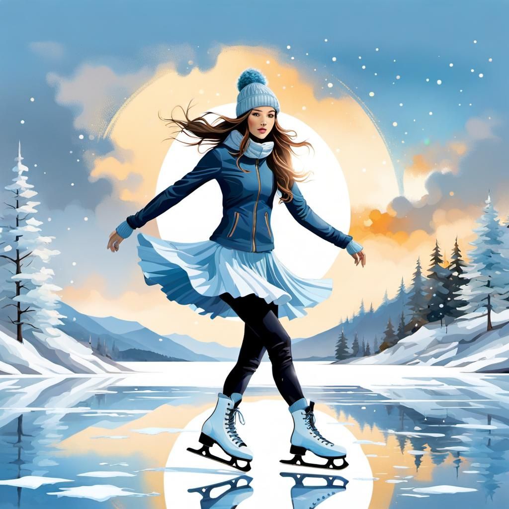 Patiner sur le lac gelé   by @Raphaelle