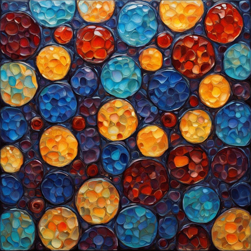 Dimensional Mosaic with Bioluminescent Details